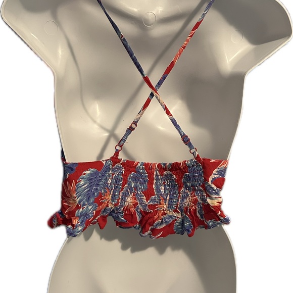 TOPSHOP | Hawaiian Flower Print Crop Top SZ 6 - Picture 3 of 10